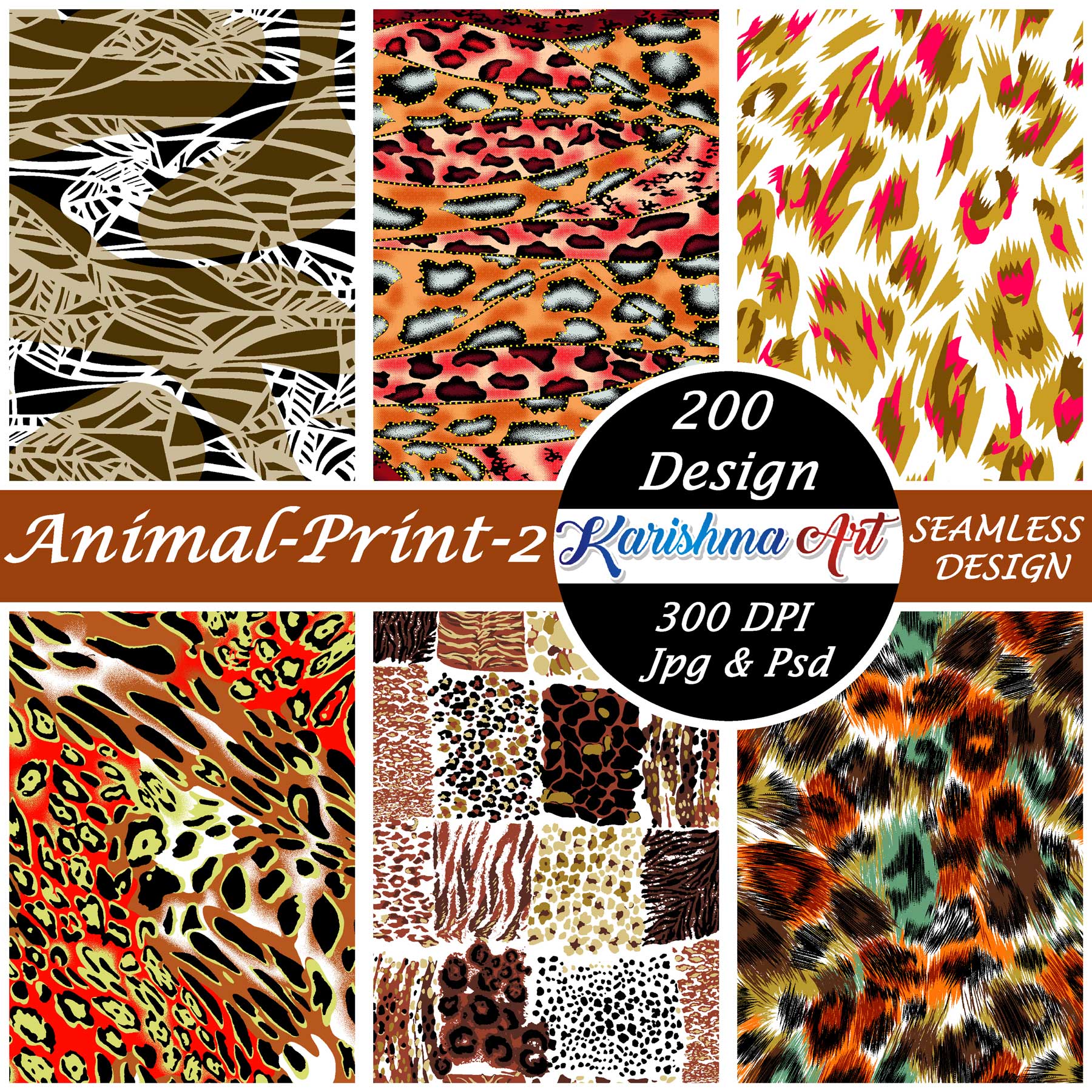 Set Of Seamless Leopard Print Pattern-2| Wild Animal Pattern – Karishma Art